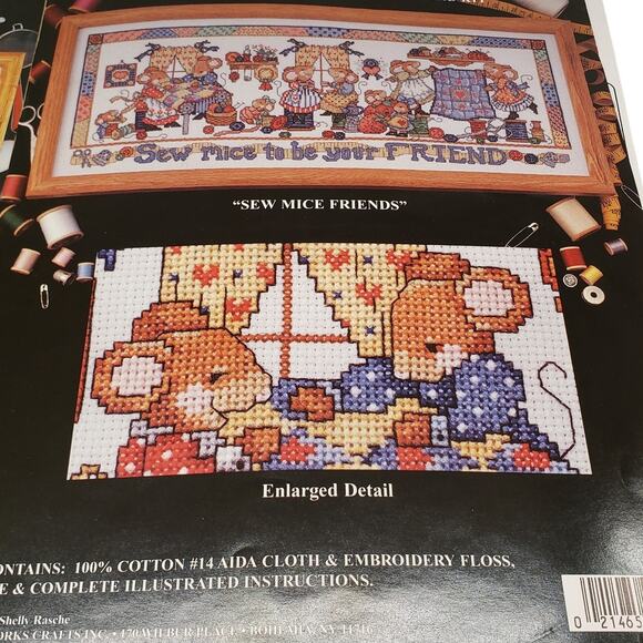 Design Works Cross Stitch Sew Mice Friends Vintage Cross Stitch Kitchen Fun - Picture 2 of 15